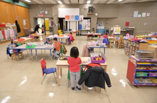 A view of Pre-K students at Yung Wing School P.S. 124 in New York City.