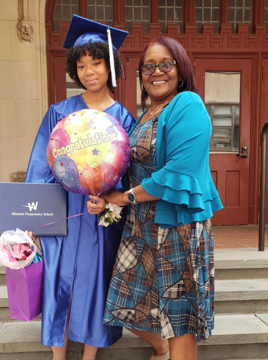 lillian and her mother at her high school graduation