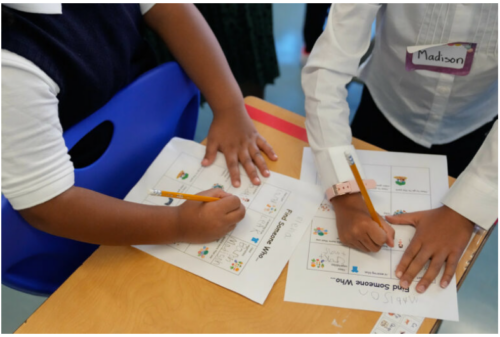 A scene from the first day of school in September 2022.