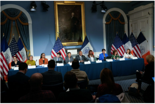 “We are really, really struggling with families with children,” Mayor Eric Adams said at a press briefing Tuesday, following the city’s announcement that it will begin issuing 60-day notices to immigrant families with kids in shelter.