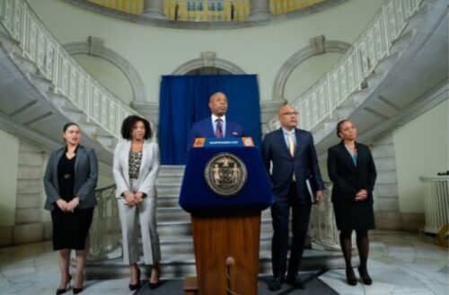 Mayor Eric Adams outlines his budget proposal for next fiscal year, with cuts to the education department.