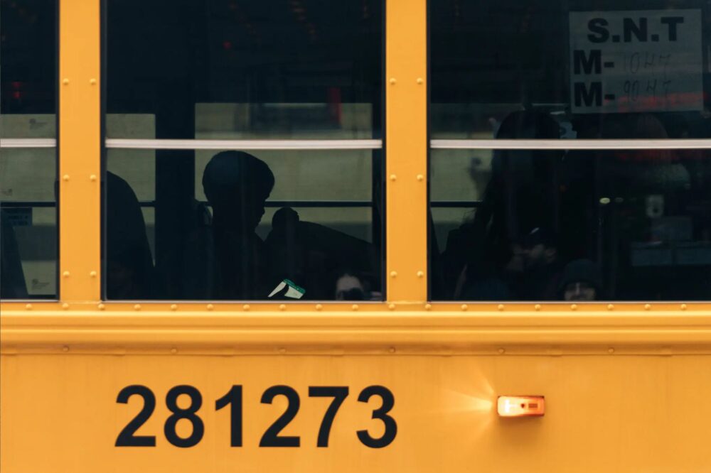 students on a school bus