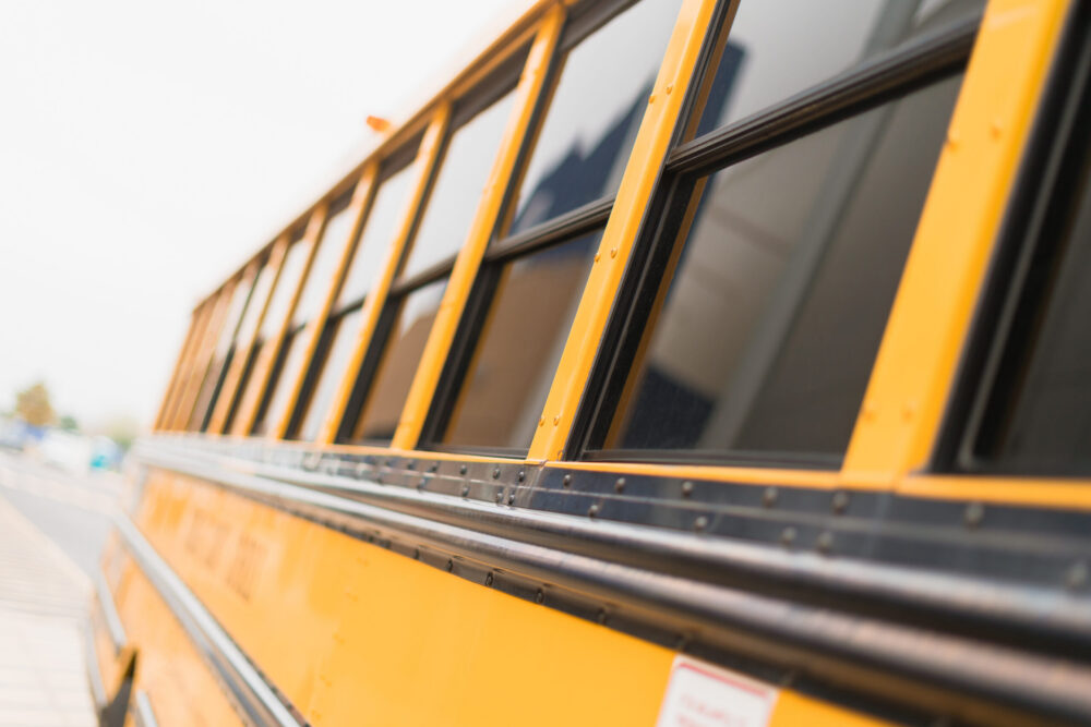 Side of a yellow school bus