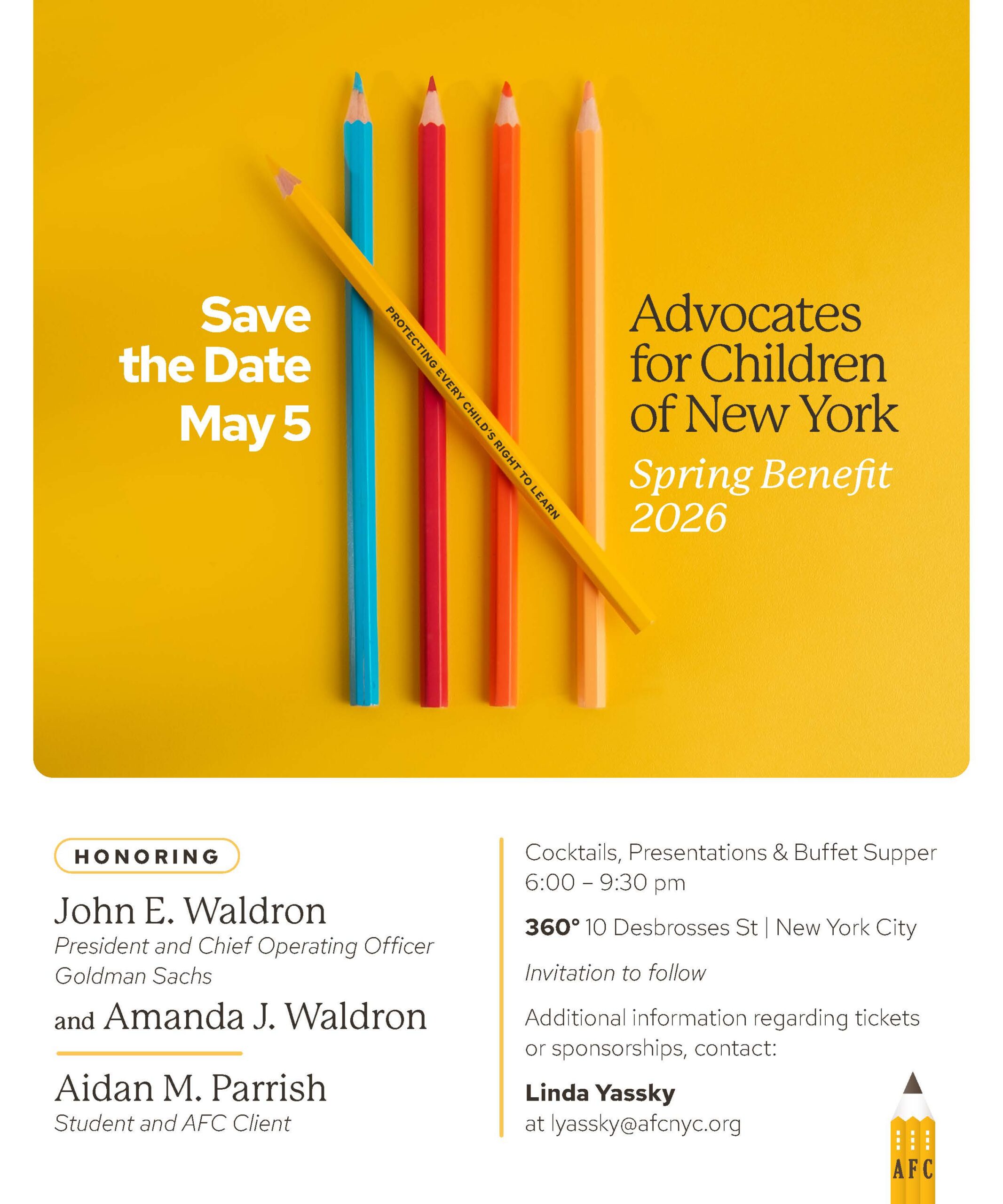 Save the Date for AFC's 2026 Spring Benefit: May 5